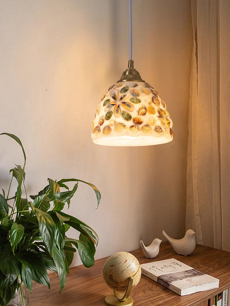 Mediterranean Sea Shell Pendant Lamp - Floral Fawna