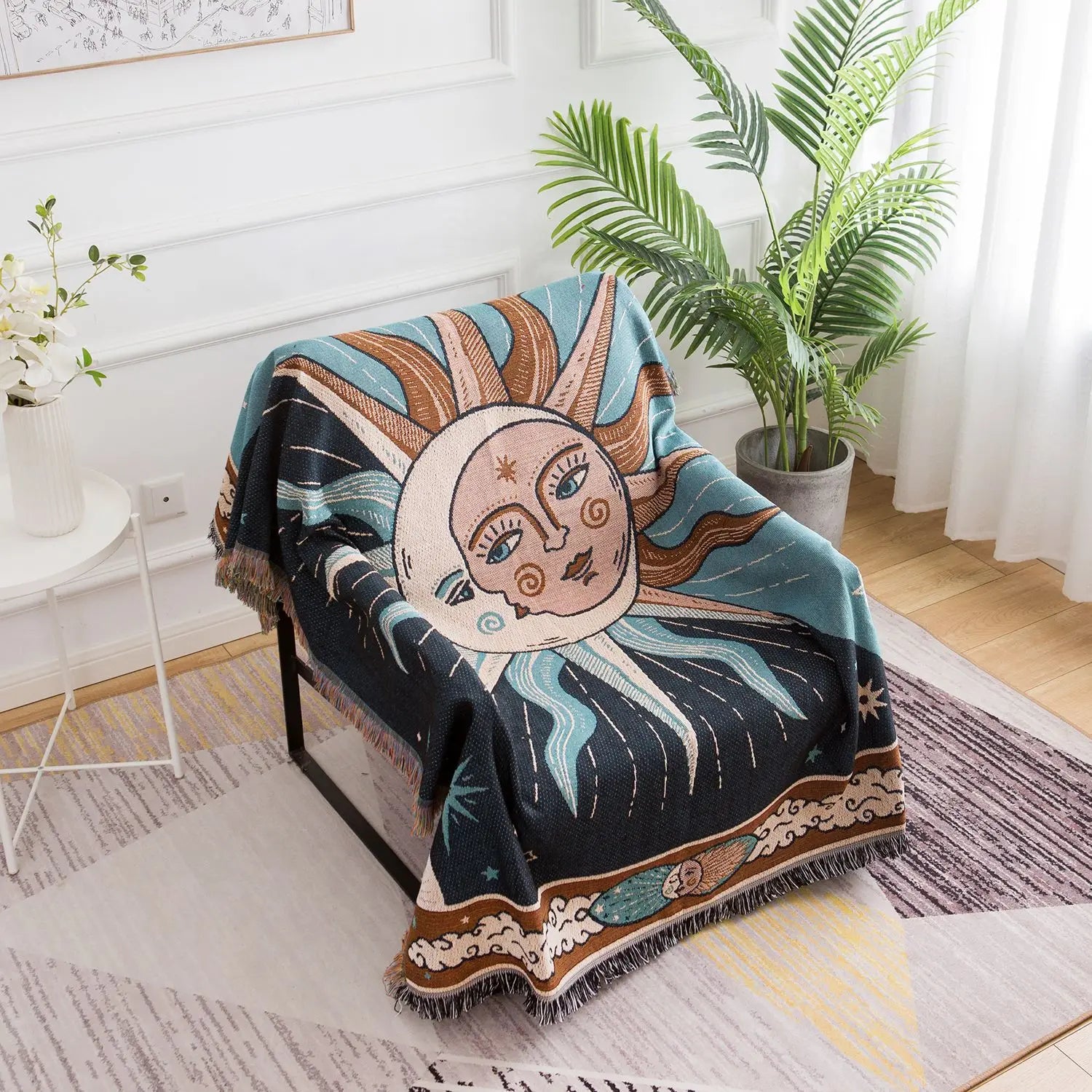 Sun & Moon Tapestry - Floral Fawna