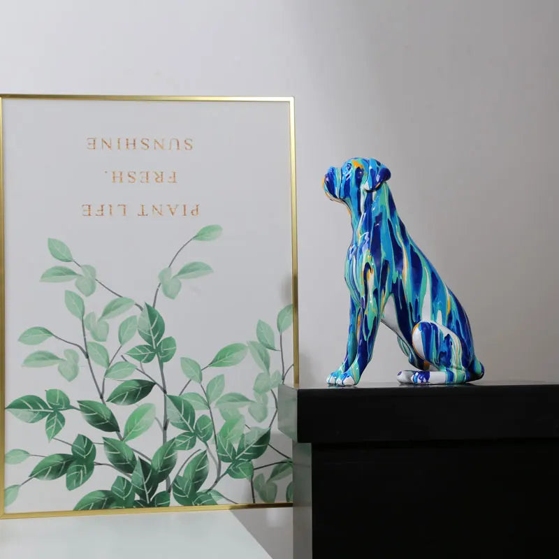 Abstract Boxer Sculpture - Floral Fawna