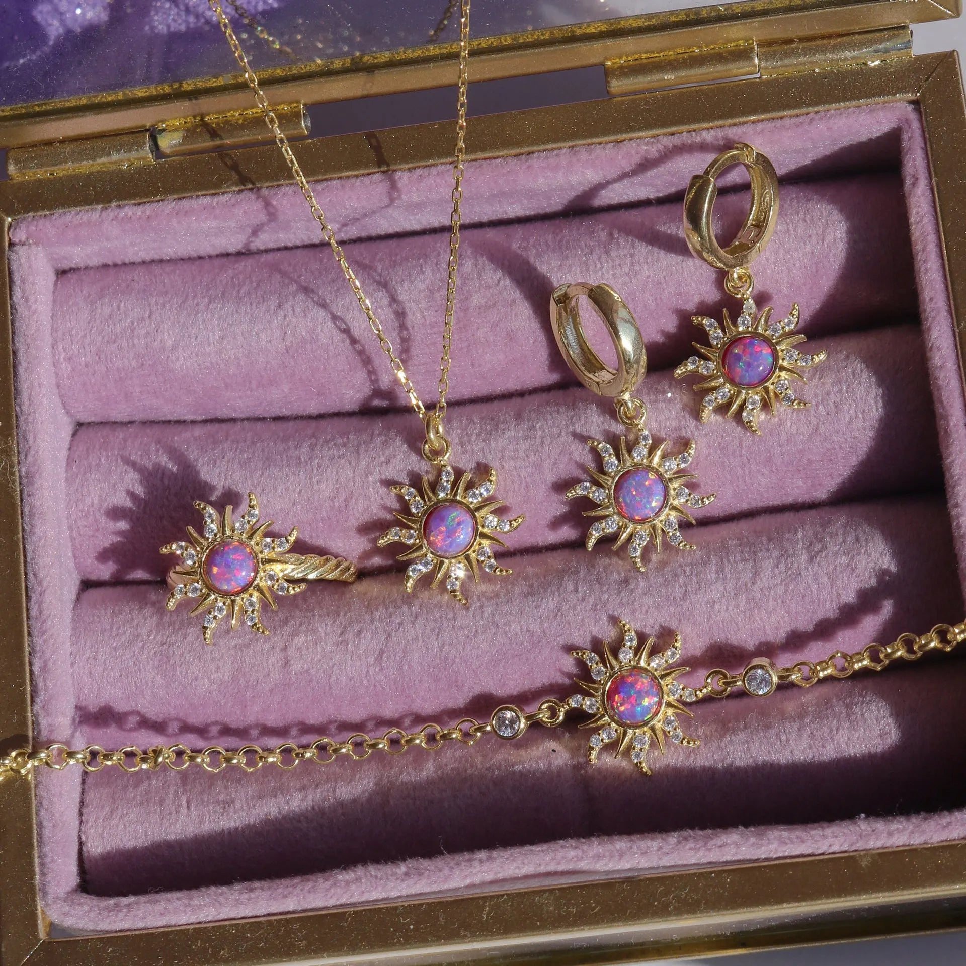 Opal Sun Jewellery Set - Floral Fawna