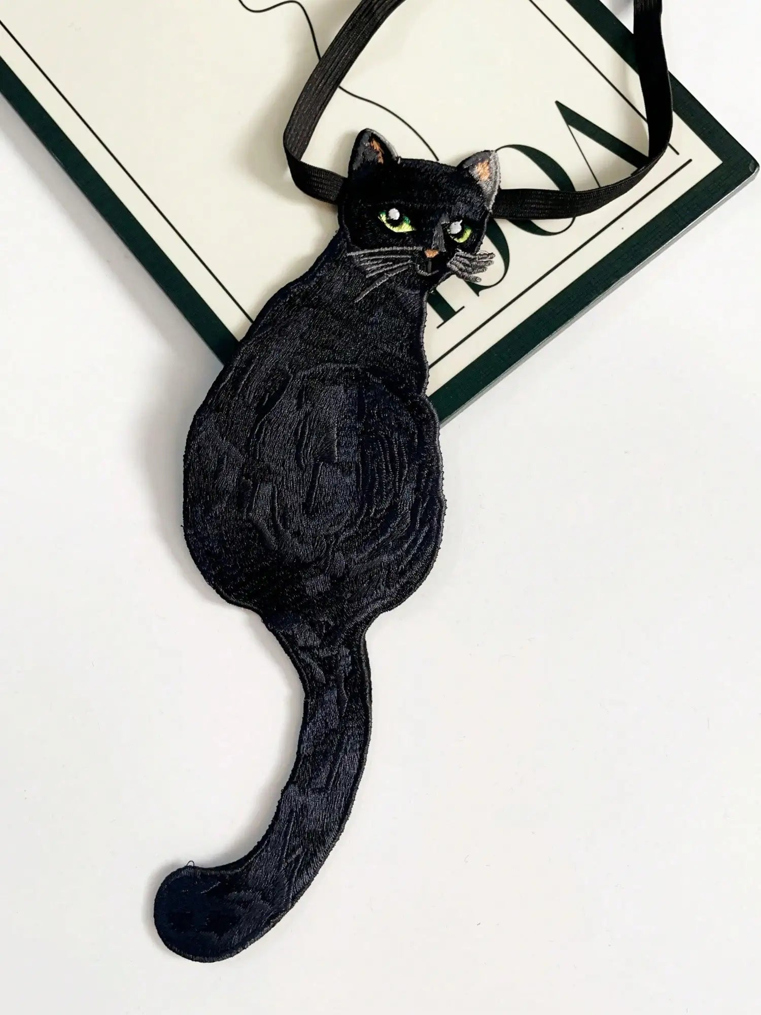 Embroidered Black Cat Tie