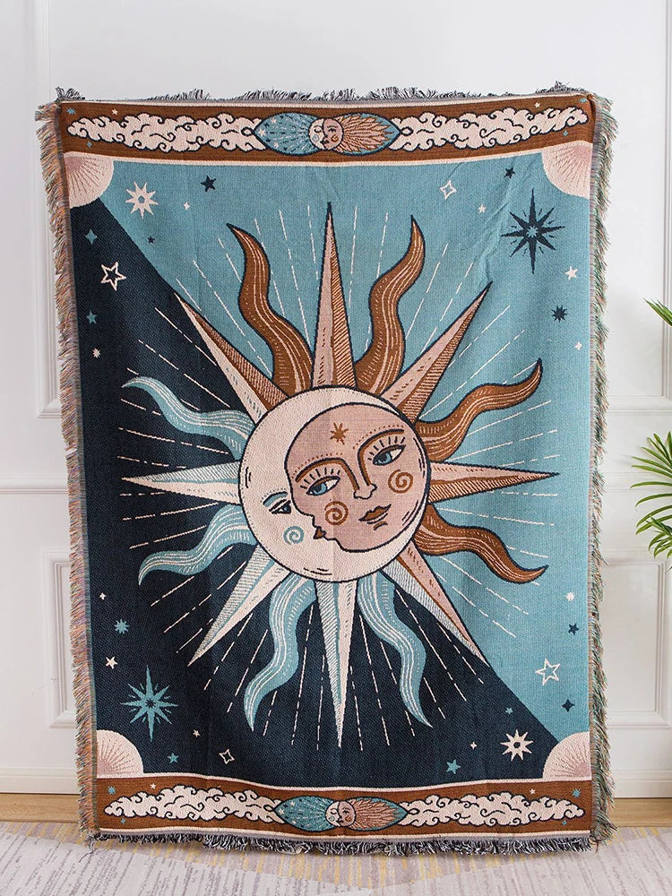 Sun & Moon Tapestry - Floral Fawna