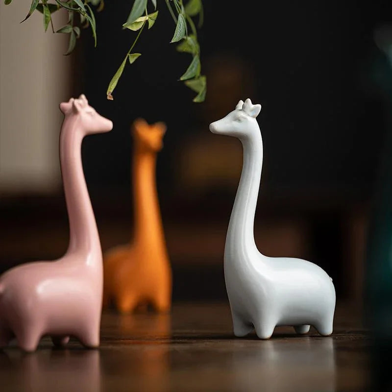 Ceramic Giraffe Ornament - Floral Fawna