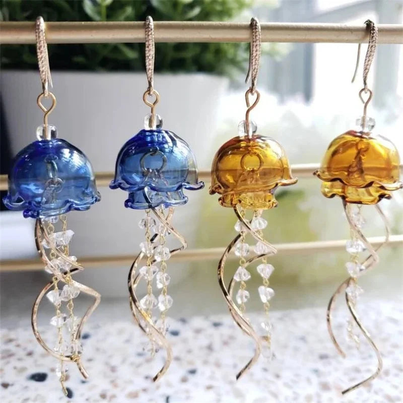 Glass Jellyfish Earrings - Floral Fawna