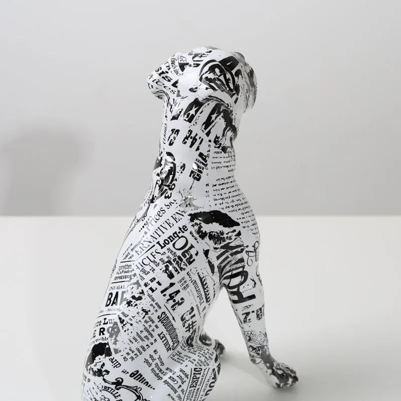 Abstract Boxer Sculpture - Floral Fawna