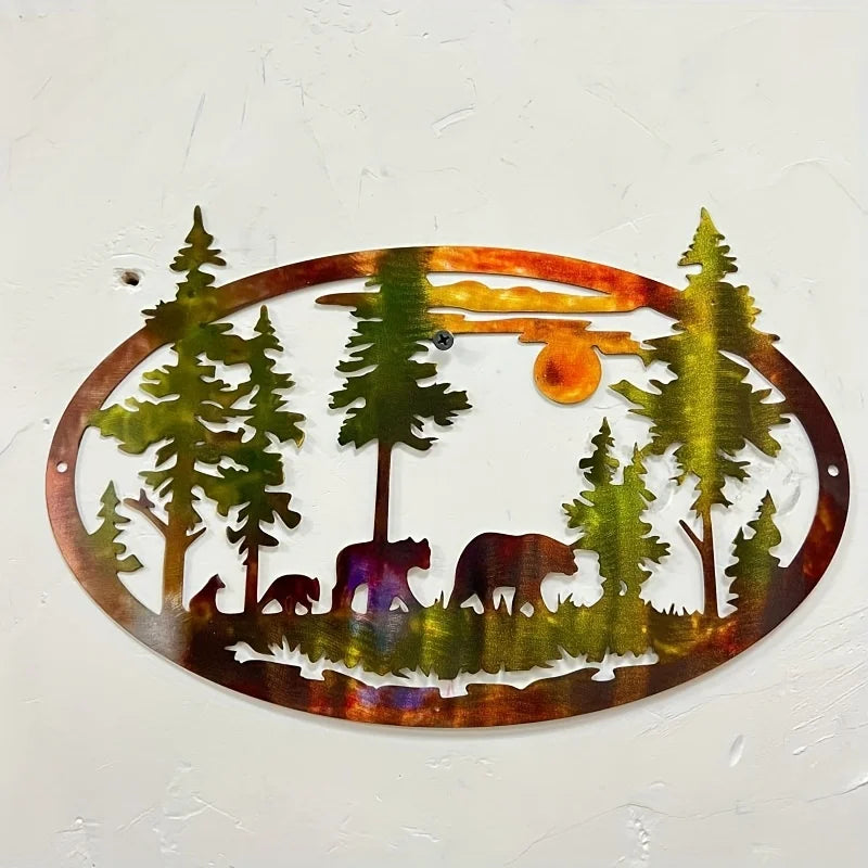 Woodland Scenery Metal Wall Art - Floral Fawna