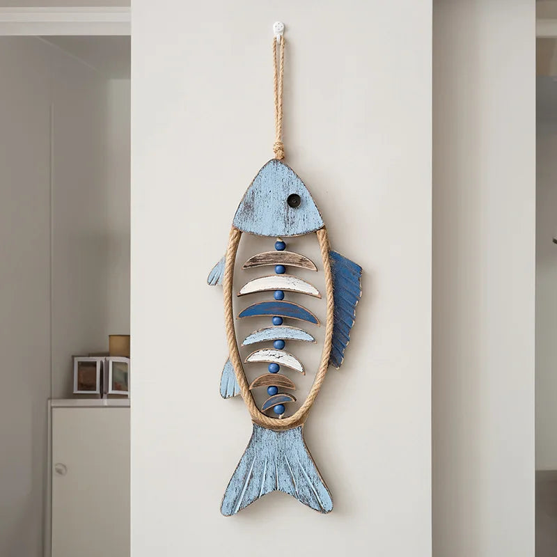 Wooden Fish Wall Hanging - Floral Fawna
