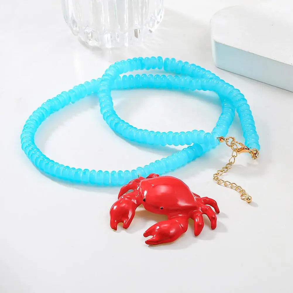 Statement Crab Necklace - Floral Fawna