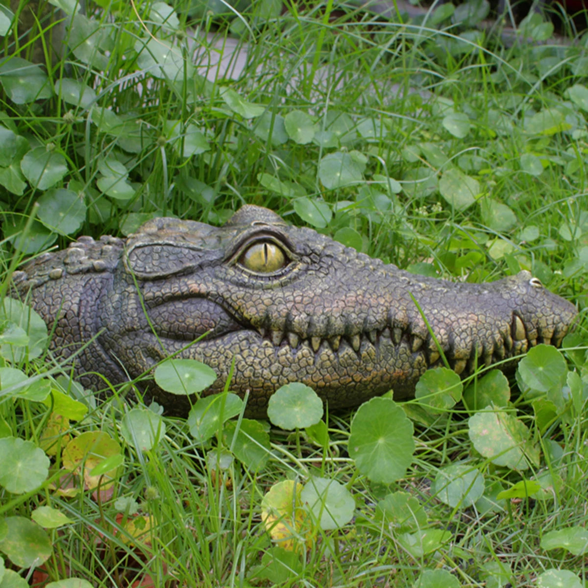Floating Alligator Head Sculpture - Floral Fawna