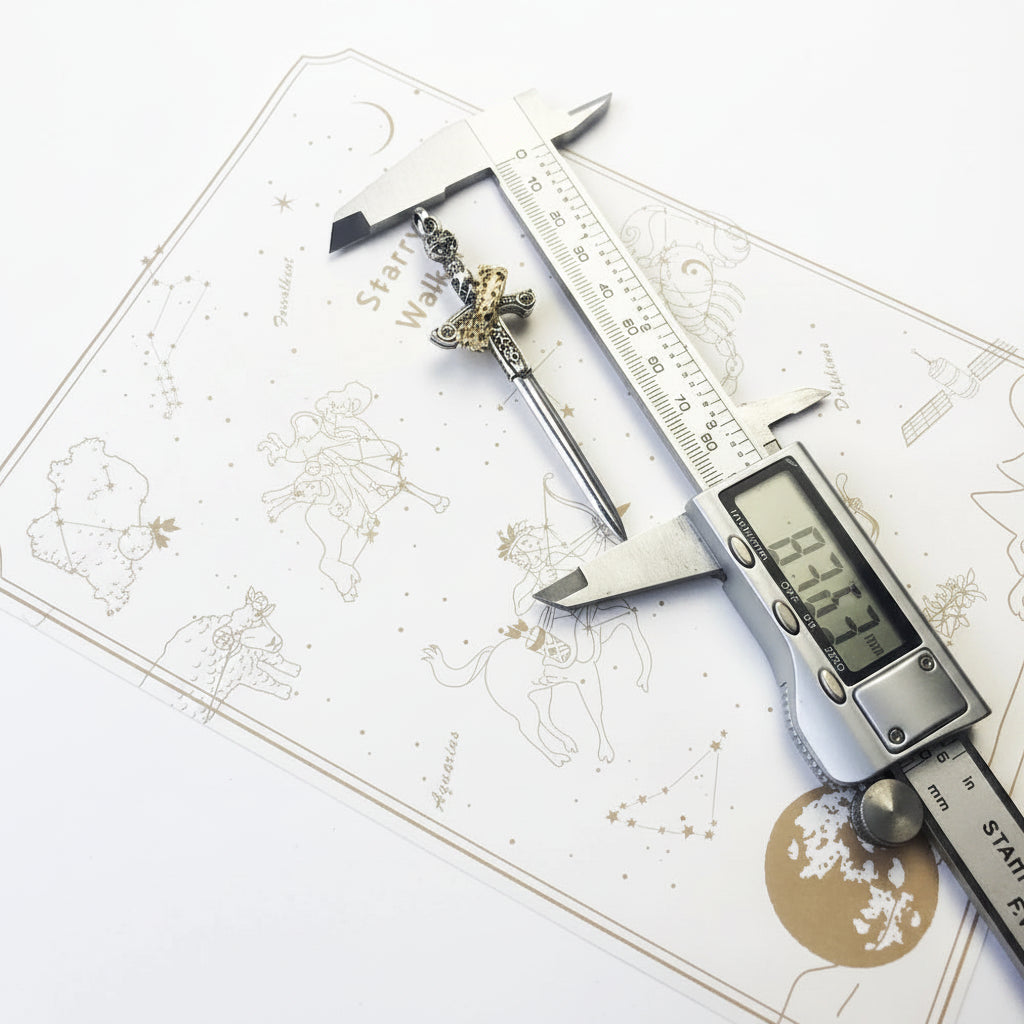 Sterling Silver Sword & Crown Pendant