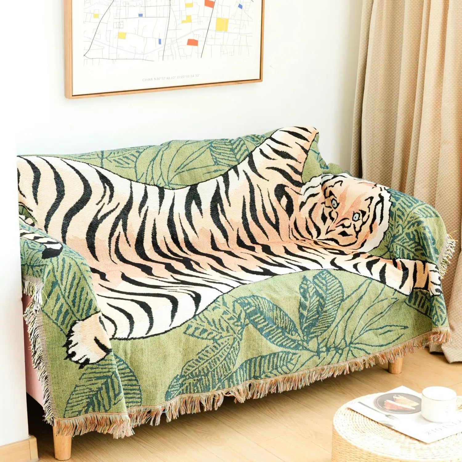 Tiger Leaf Throw - Floral Fawna