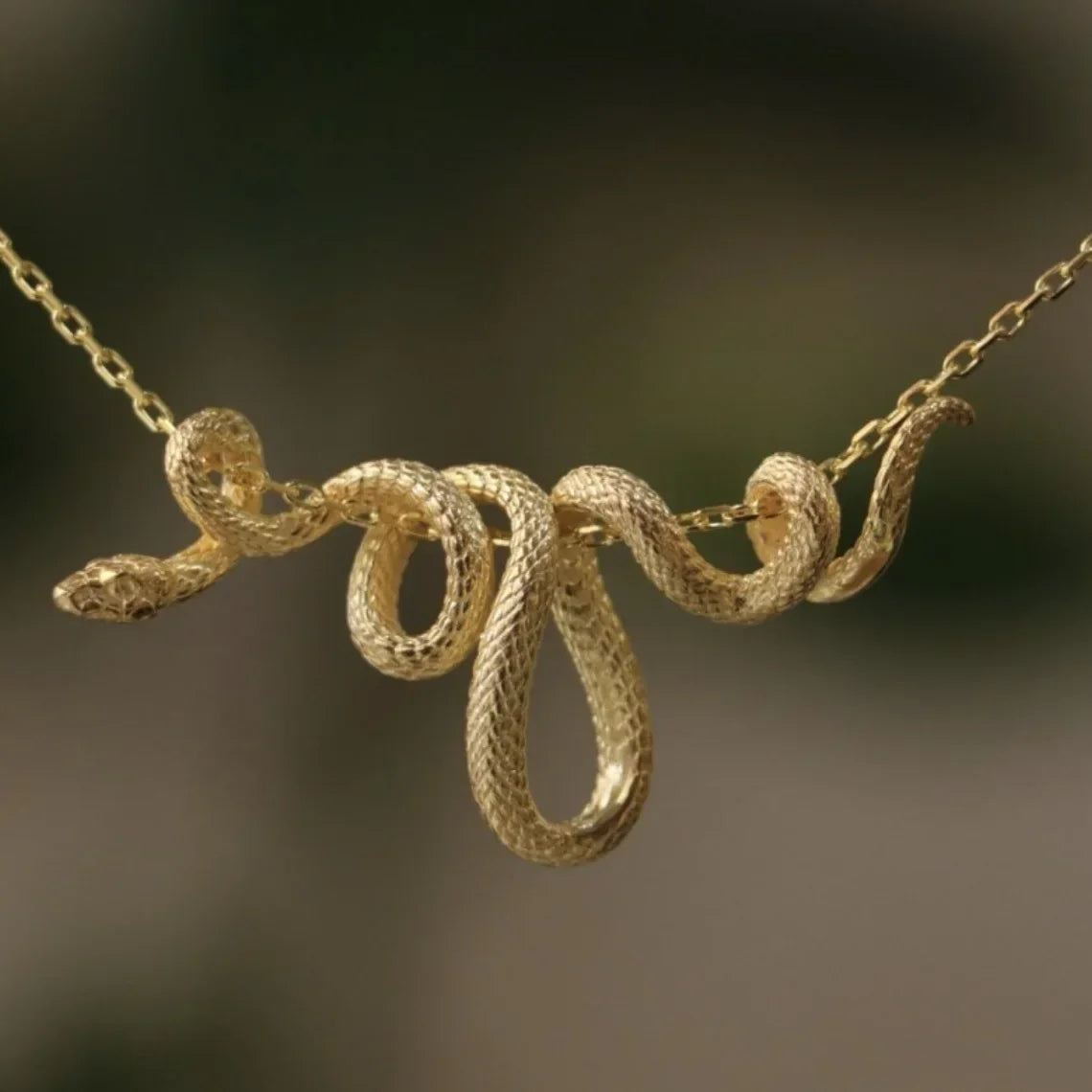 Coiled Snake Necklace - Floral Fawna
