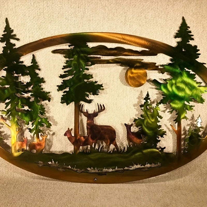 Woodland Scenery Metal Wall Art - Floral Fawna