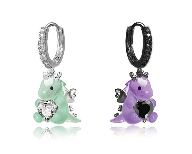 Lovable Dragon Dangle Earrings - Floral Fawna