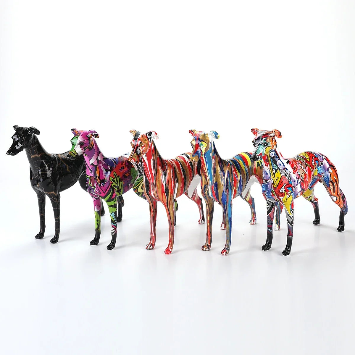 Abstract Greyhound Sculpture - Floral Fawna