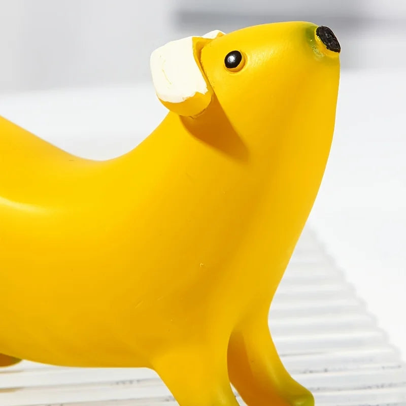 Banana Dog Sculpture - Floral Fawna