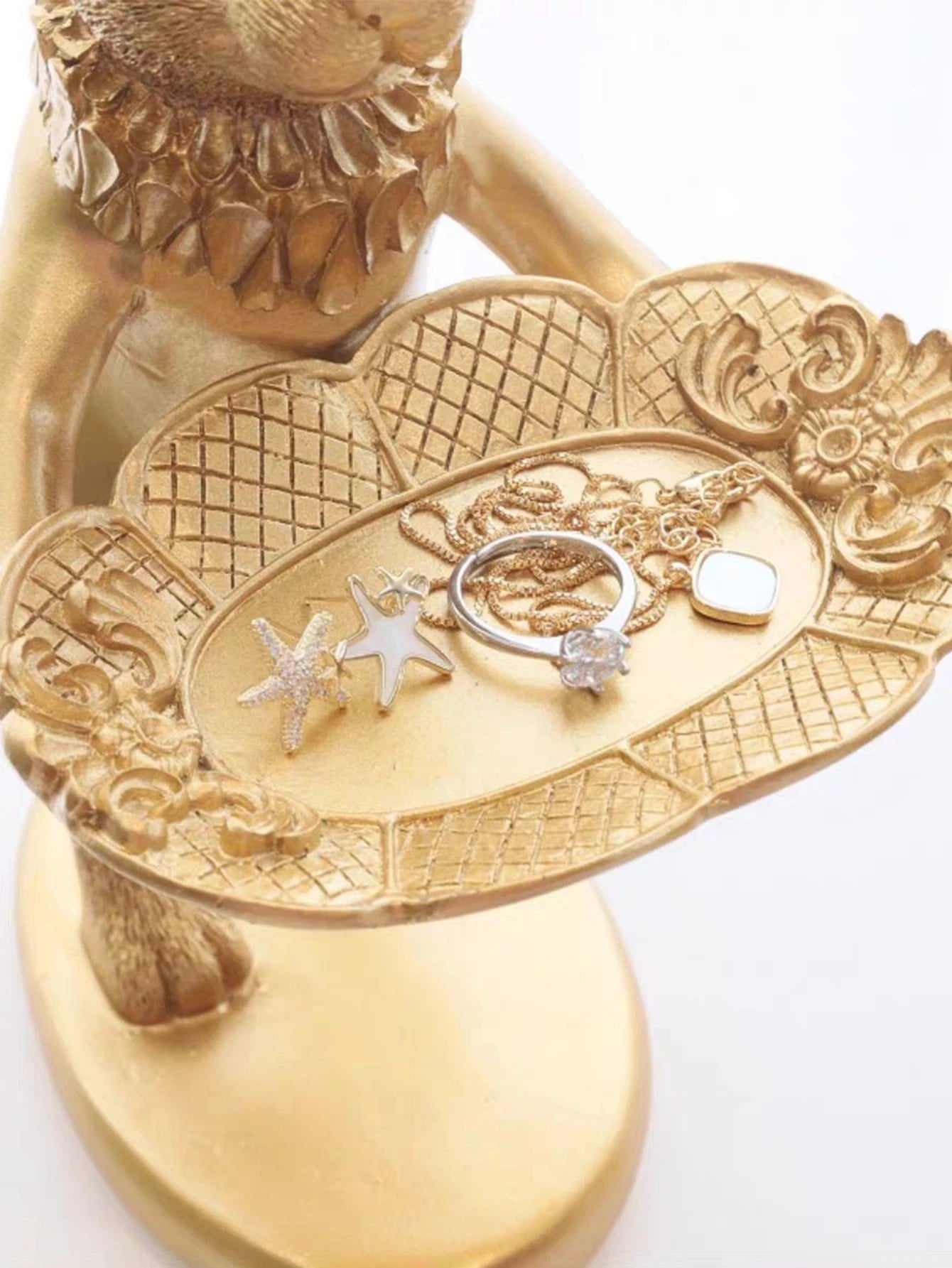 Gold Rabbit Trinket Dish - Floral Fawna