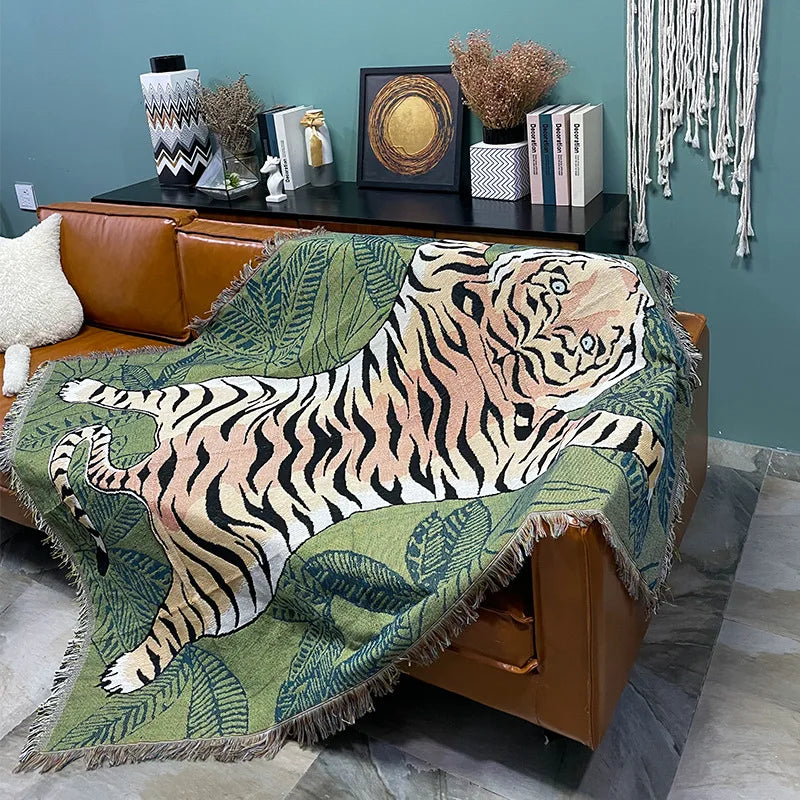 Tiger Leaf Throw - Floral Fawna