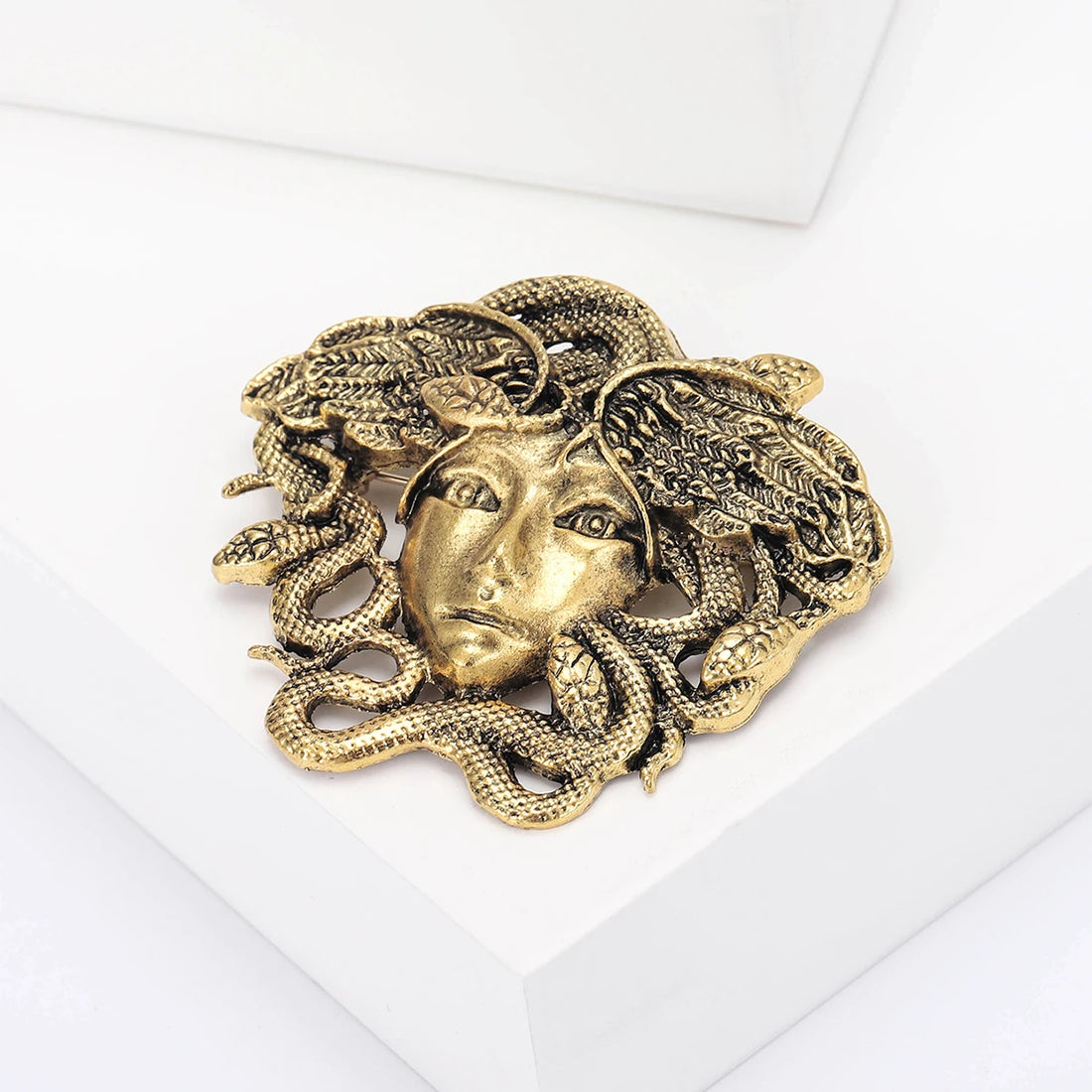 Greek Medusa Brooch - Floral Fawna