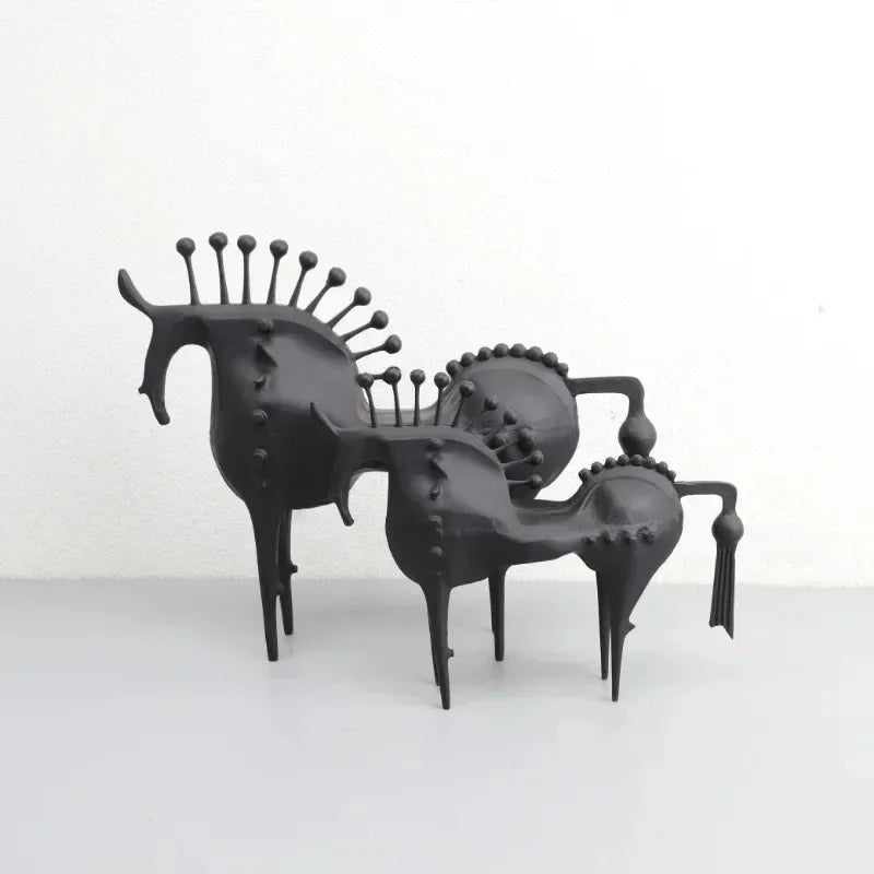 Metal Abstract Horse Sculpture - Floral Fawna