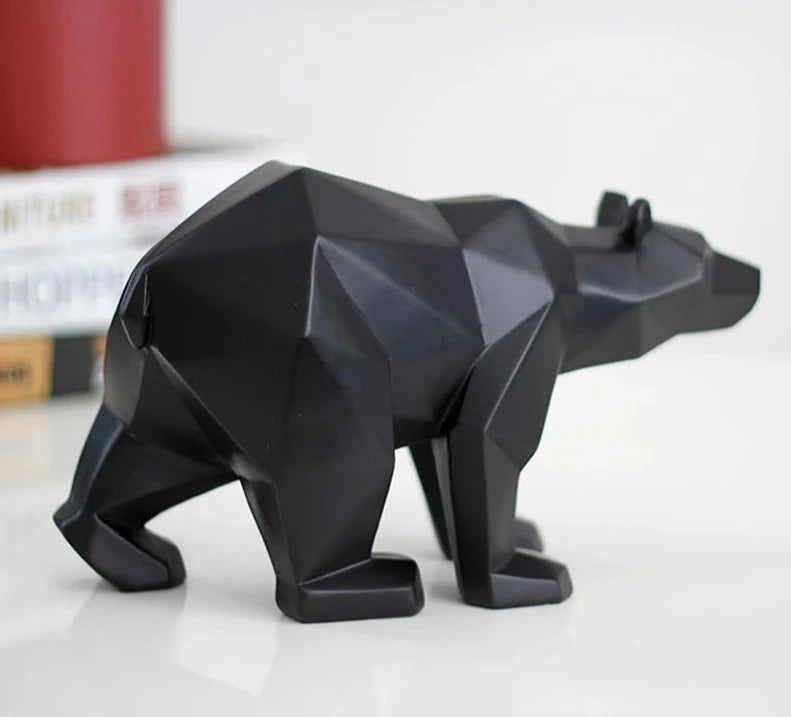 Geometric Bear Sculpture - Floral Fawna