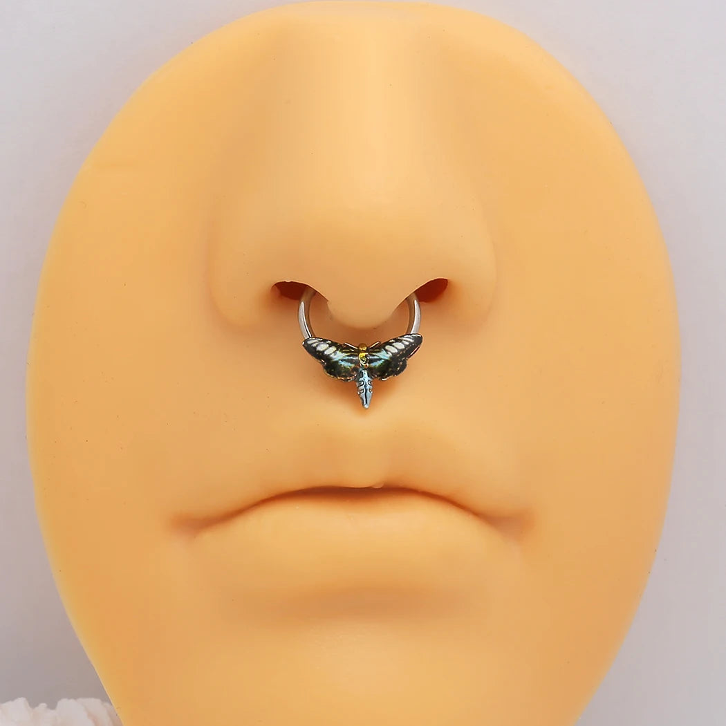 Moth Septum Nose Ring - Floral Fawna