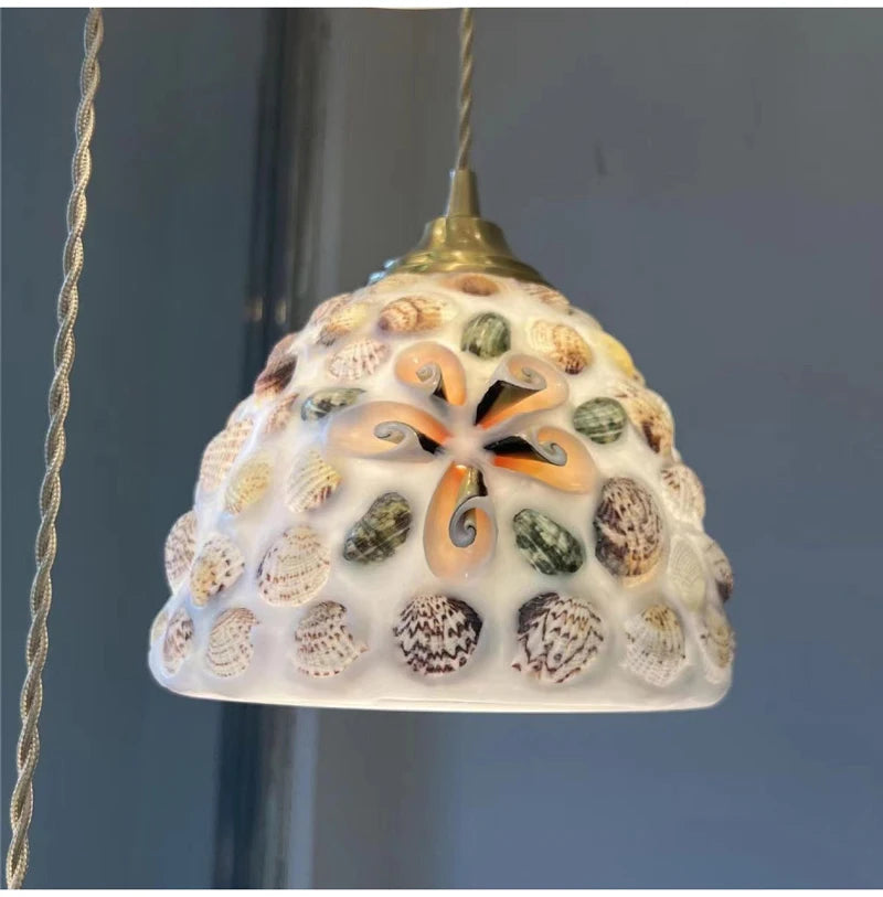 Mediterranean Sea Shell Pendant Lamp - Floral Fawna
