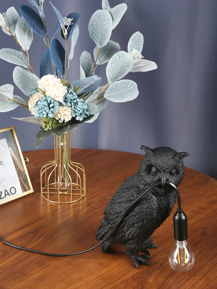 Owl Table Lamp - Floral Fawna