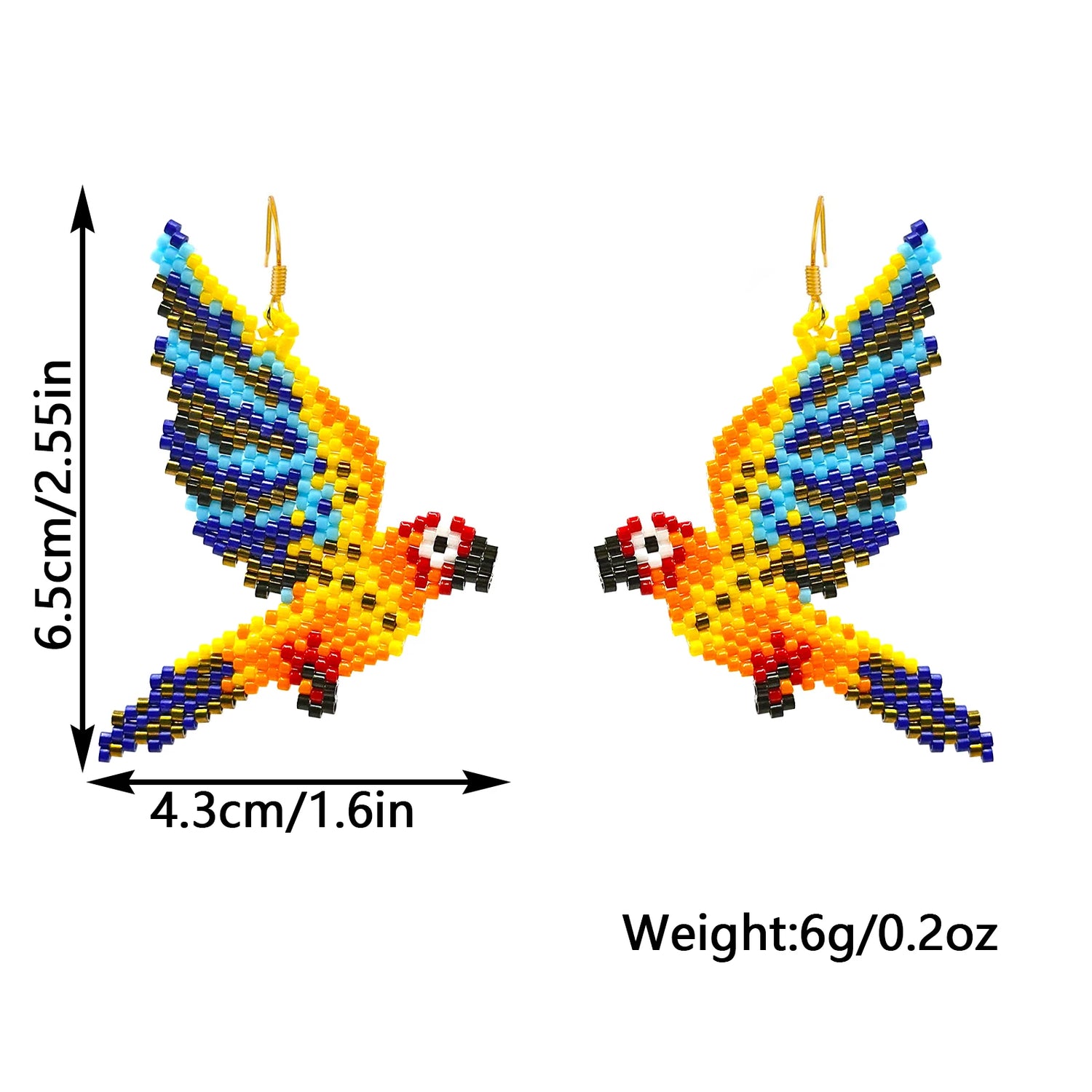 Miyuki Macaw Earrings - Floral Fawna