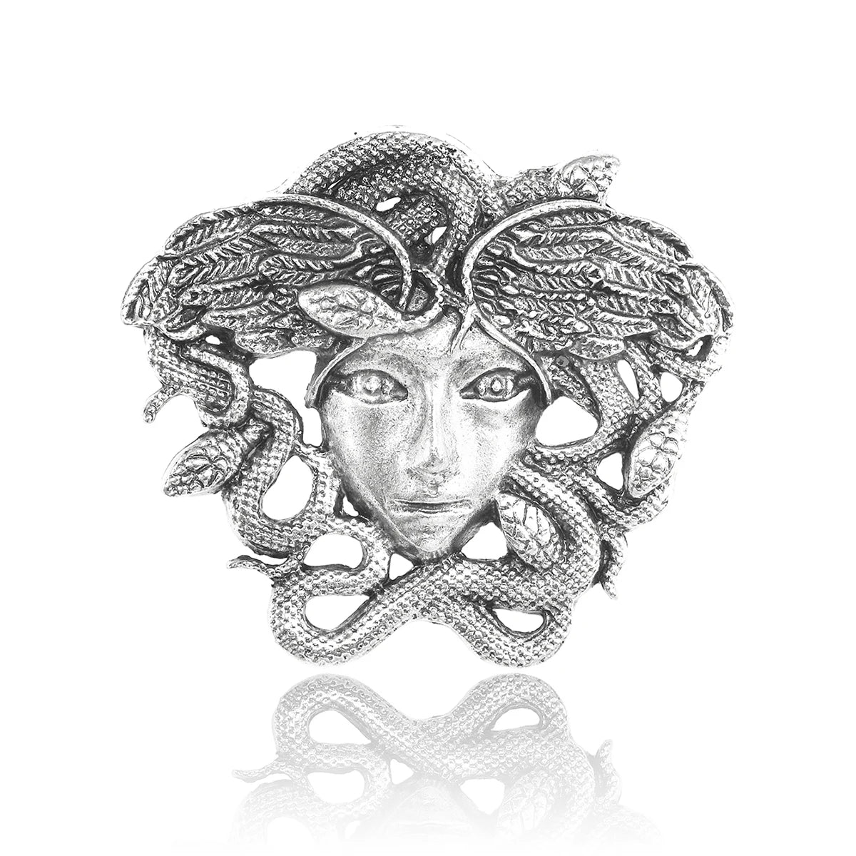 Greek Medusa Brooch - Floral Fawna