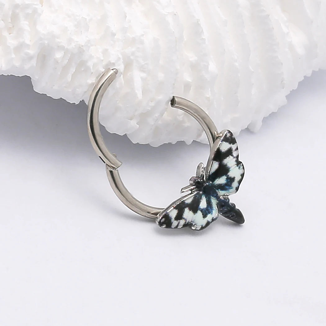 Moth Septum Nose Ring - Floral Fawna