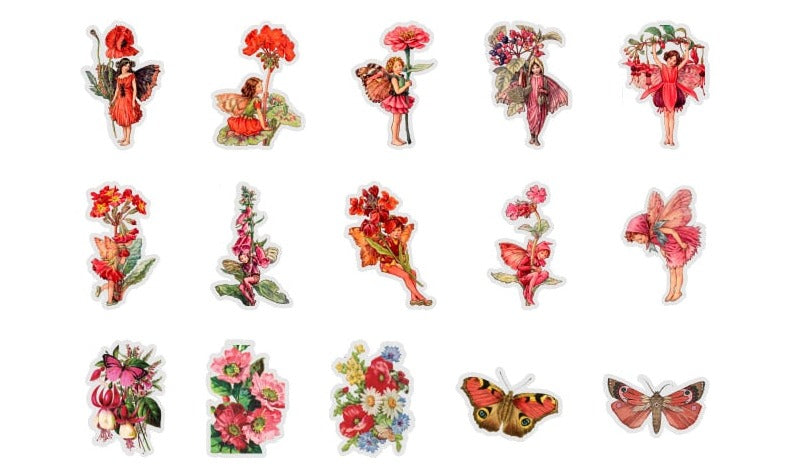 45pcs Cottagecore Stickers - Floral Fawna