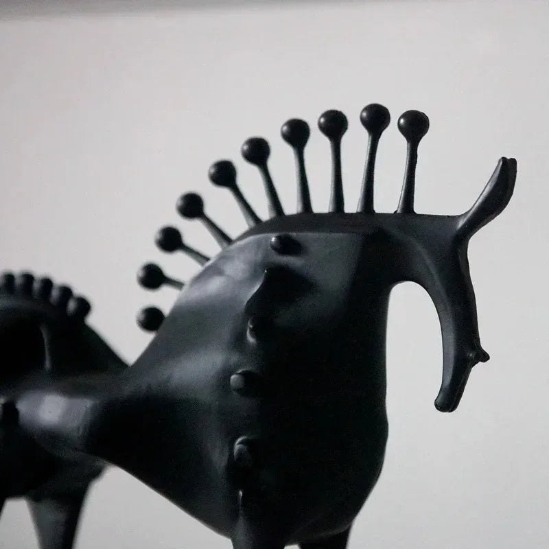 Metal Abstract Horse Sculpture - Floral Fawna