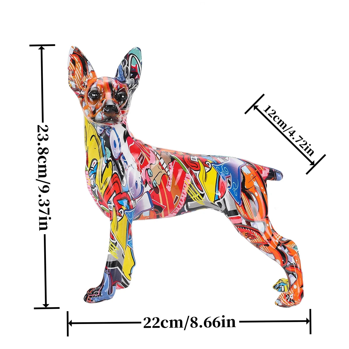 Miniature Pinscher Abstract Sculpture - Floral Fawna
