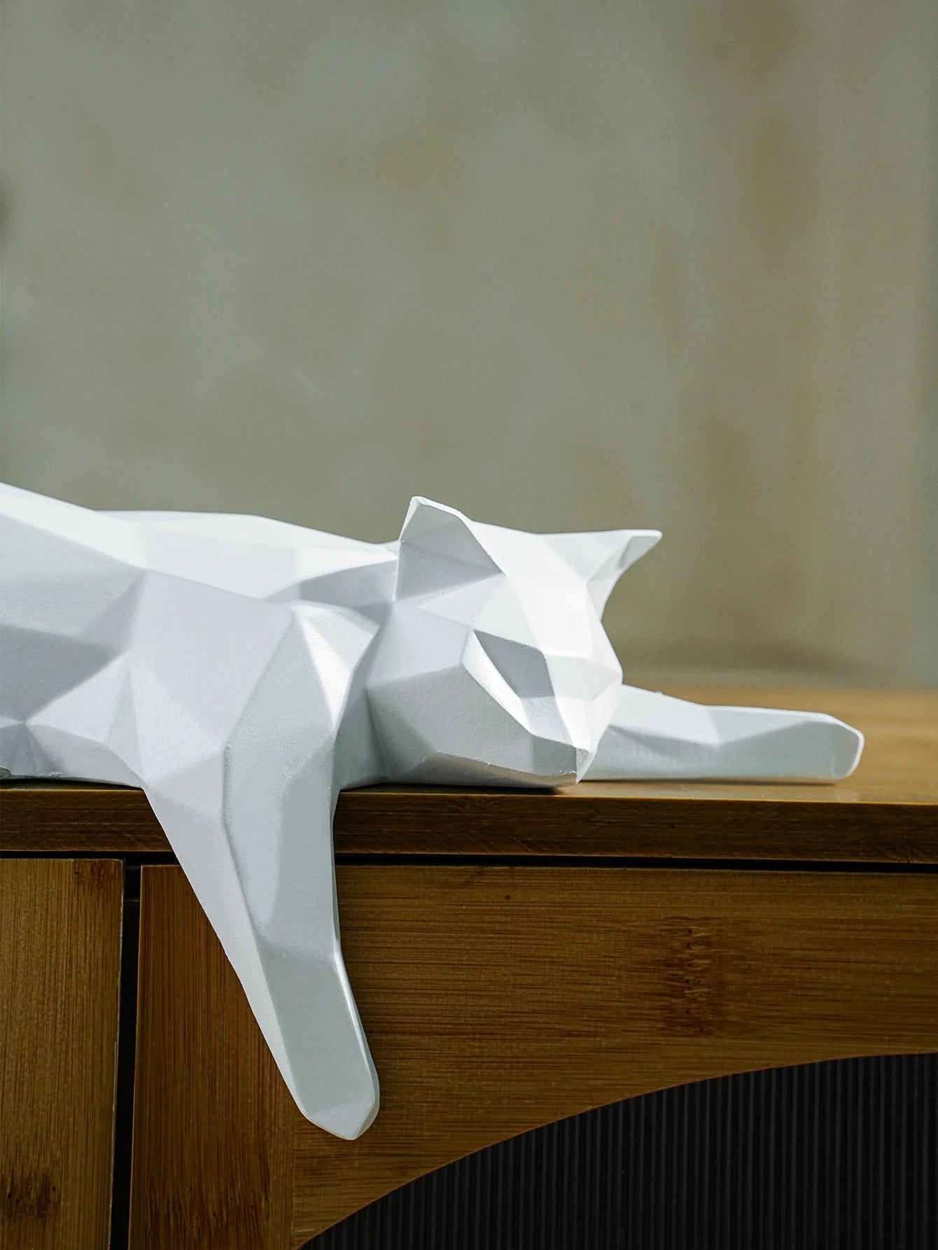 Geometric Cat Sculpture - Floral Fawna