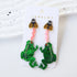Frogs Catching Bees Acrylic Earrings - Floral Fawna
