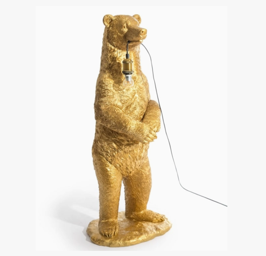 Gold Standing Bear Floor Lamp