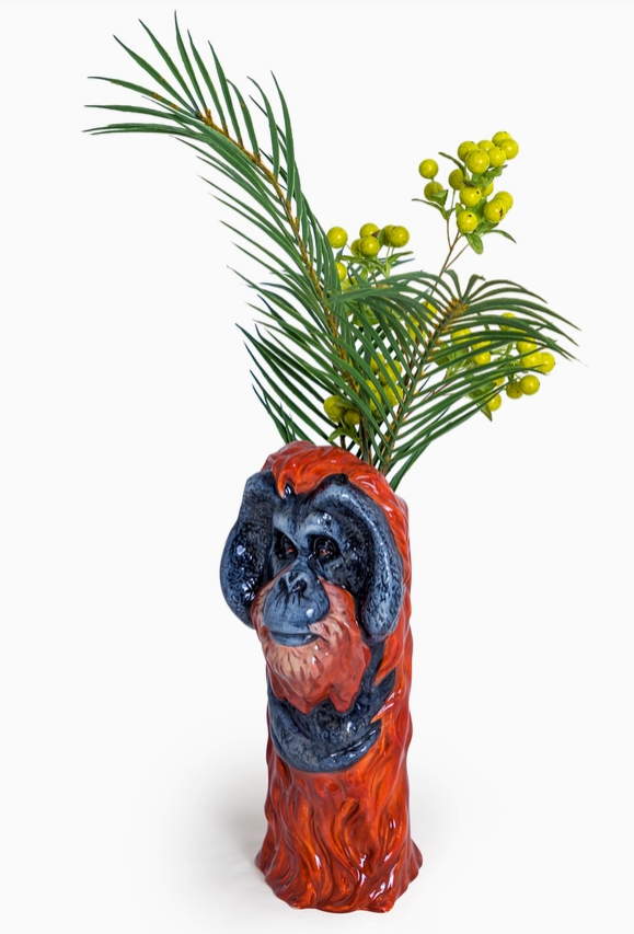 Orangutan Ceramic Vase