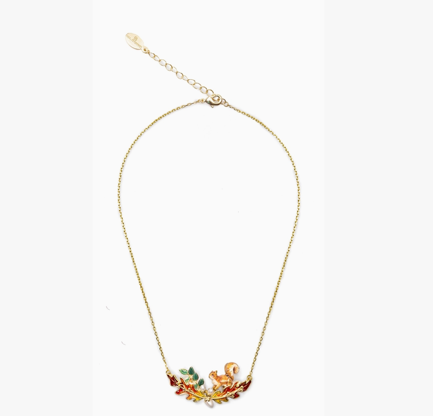 Squirrel & Acorn Necklace