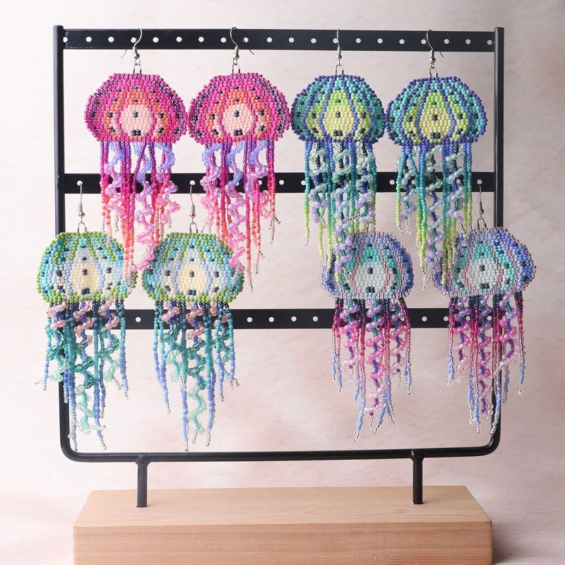 Jellyfish Rice Bead Earrings - Floral Fawna