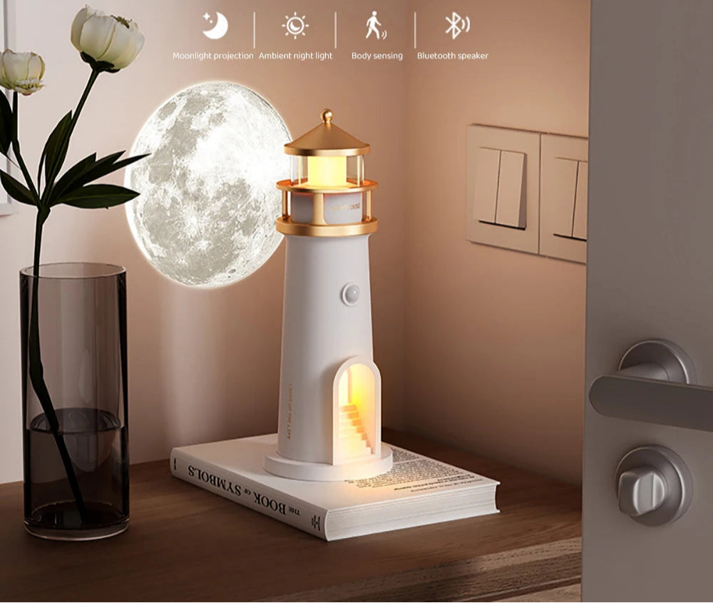 Lighthouse & Moon Projector - Floral Fawna
