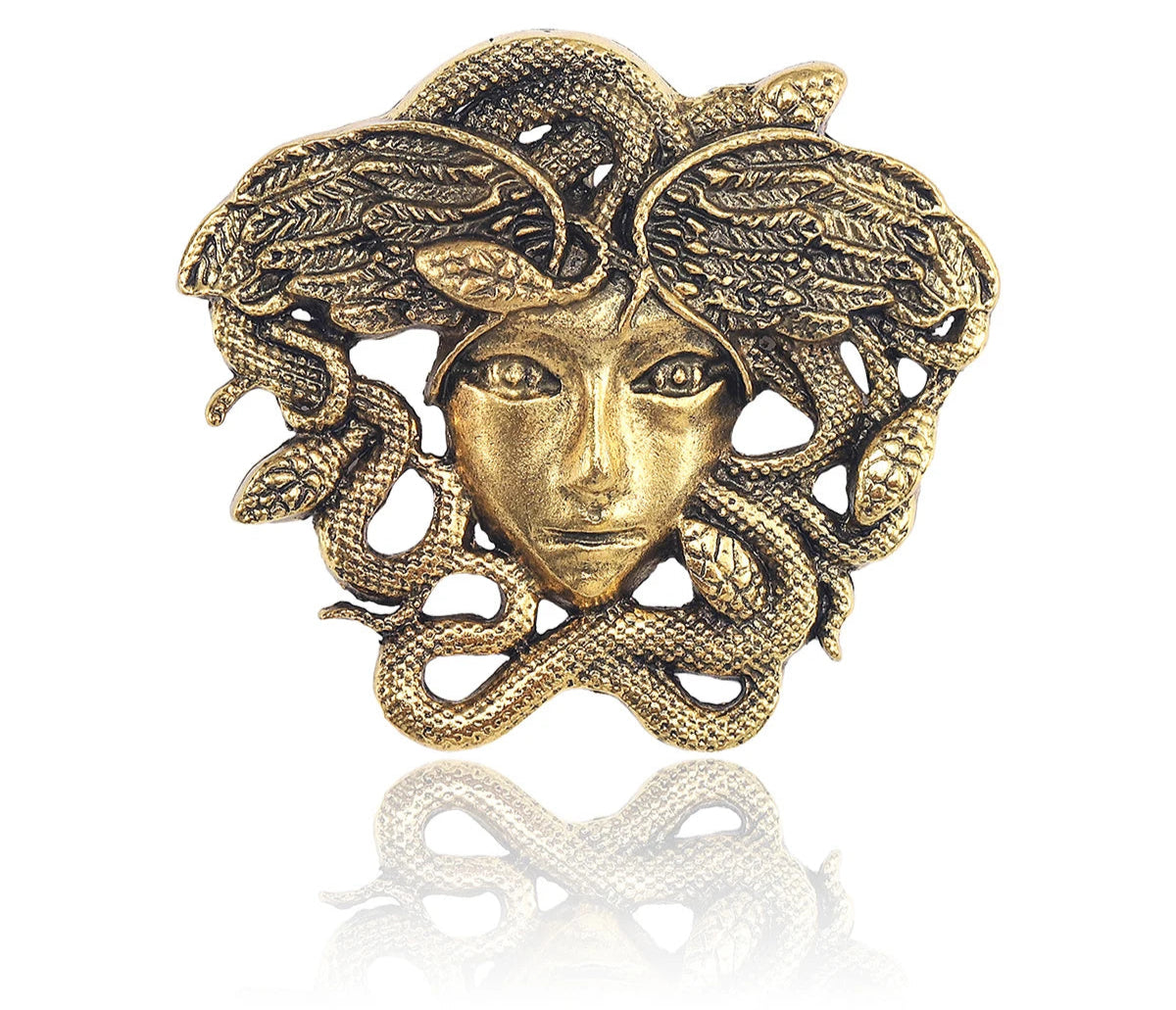 Greek Medusa Brooch - Floral Fawna