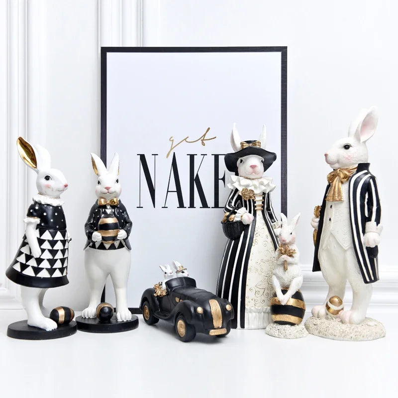 Royal Rabbit Family Figurines - Floral Fawna