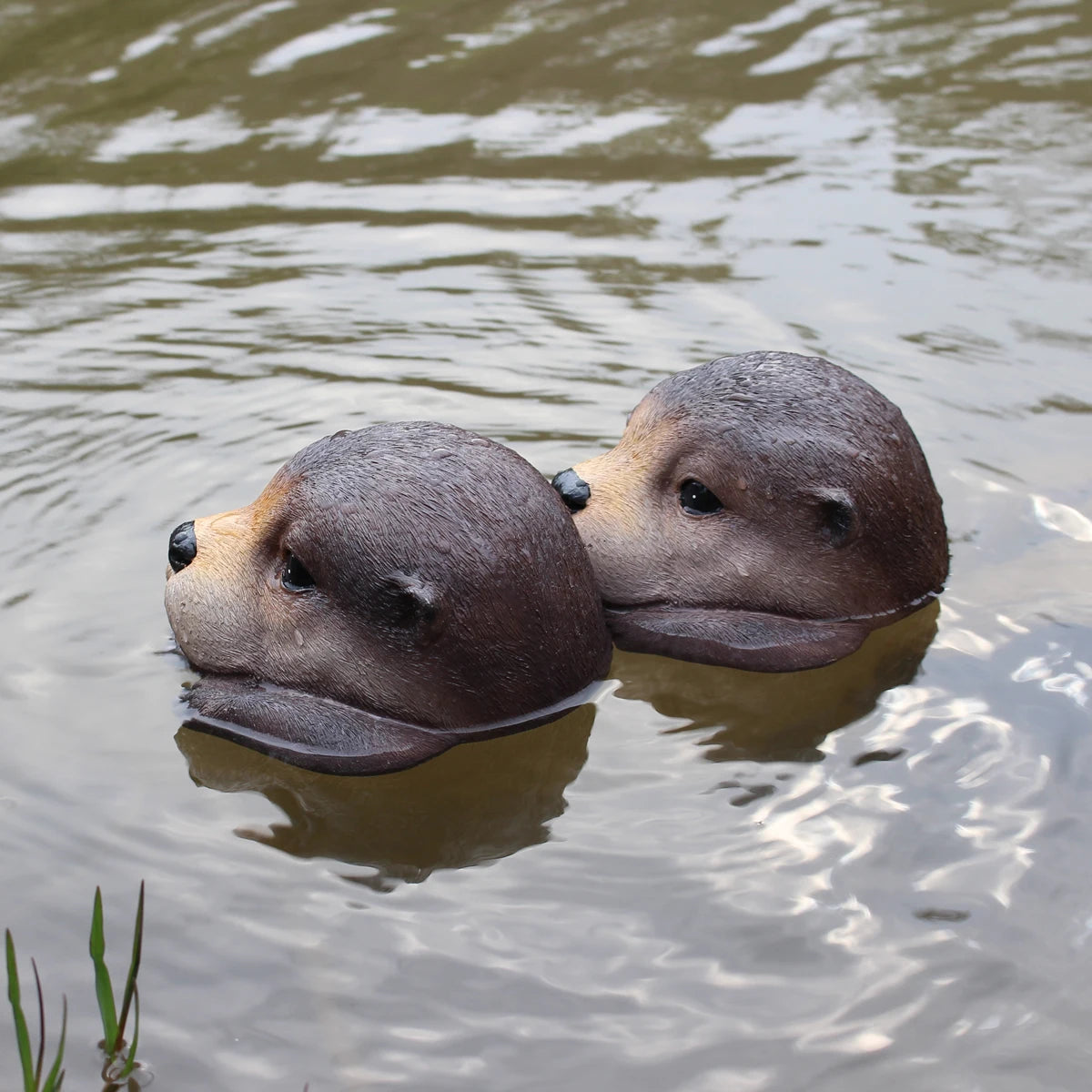Floating Otter Pond Sculpture - Floral Fawna