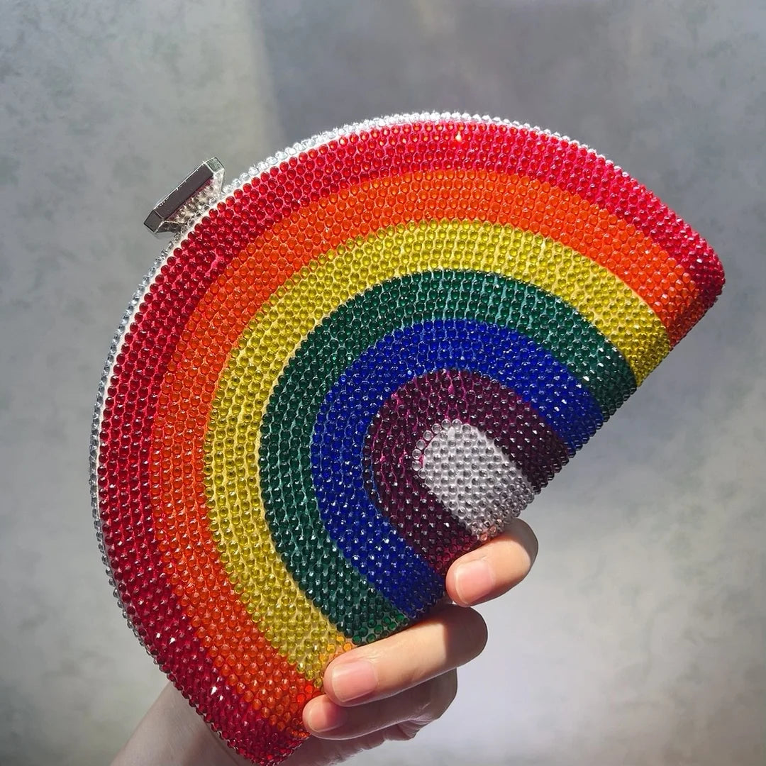 Rainbow Sequin Clutch Bag - Floral Fawna