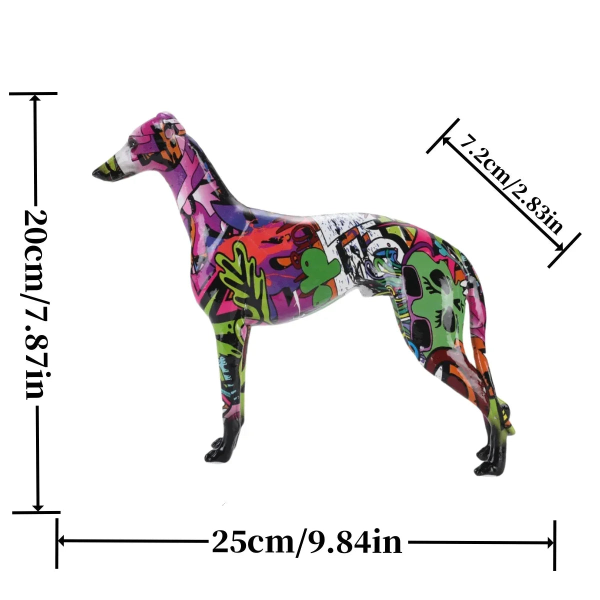 Abstract Greyhound Sculpture - Floral Fawna