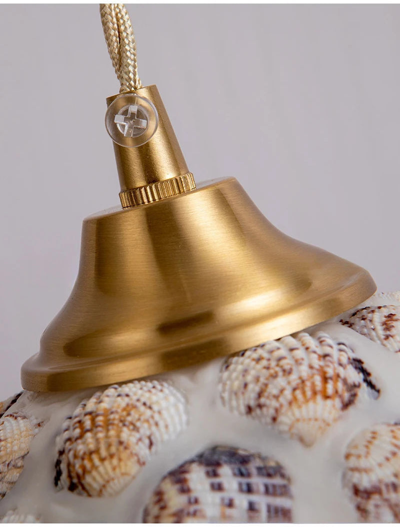 Mediterranean Sea Shell Pendant Lamp - Floral Fawna