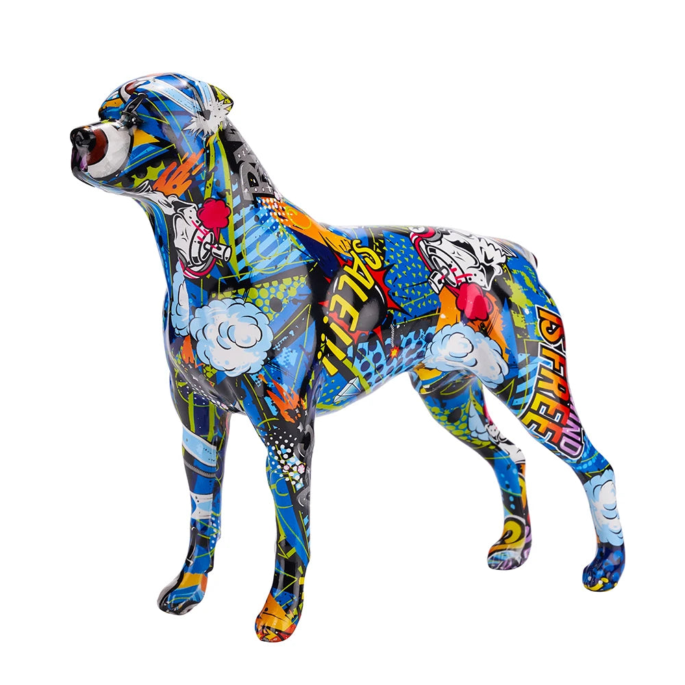 Abstract Rottweiler Sculpture - Floral Fawna