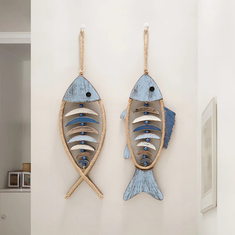 Wooden Fish Wall Hanging - Floral Fawna