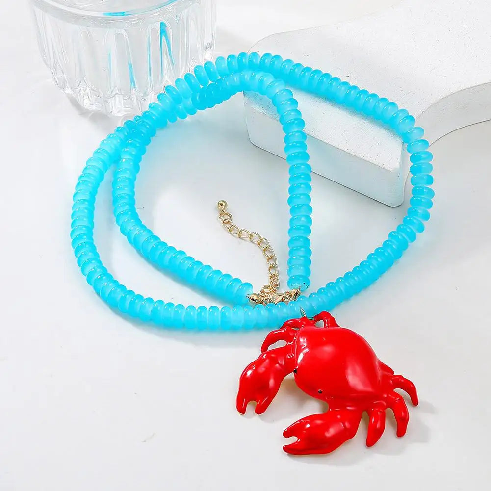 Statement Crab Necklace - Floral Fawna
